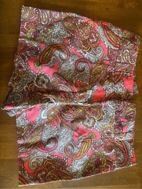 H&M Paisley shorts Size 6 Pink Orange Boho Stretch Shorts